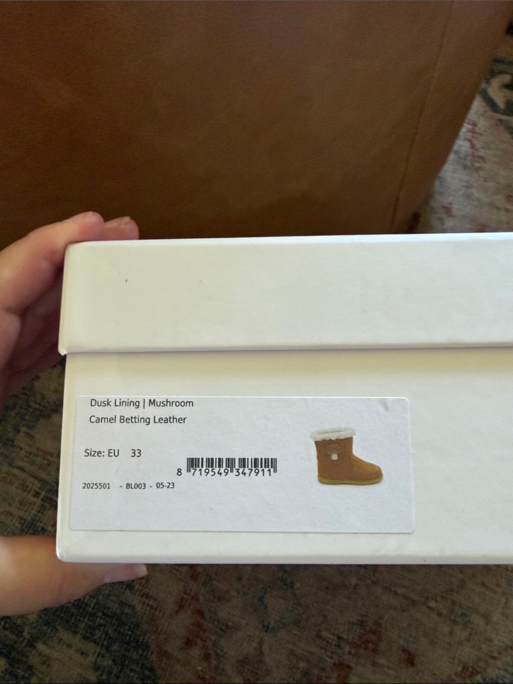 New In Box Toddler Donsje DUSK LINING Mushroom $179 Size 33 Euro, Size 2 Youth - Picture 3 of 7